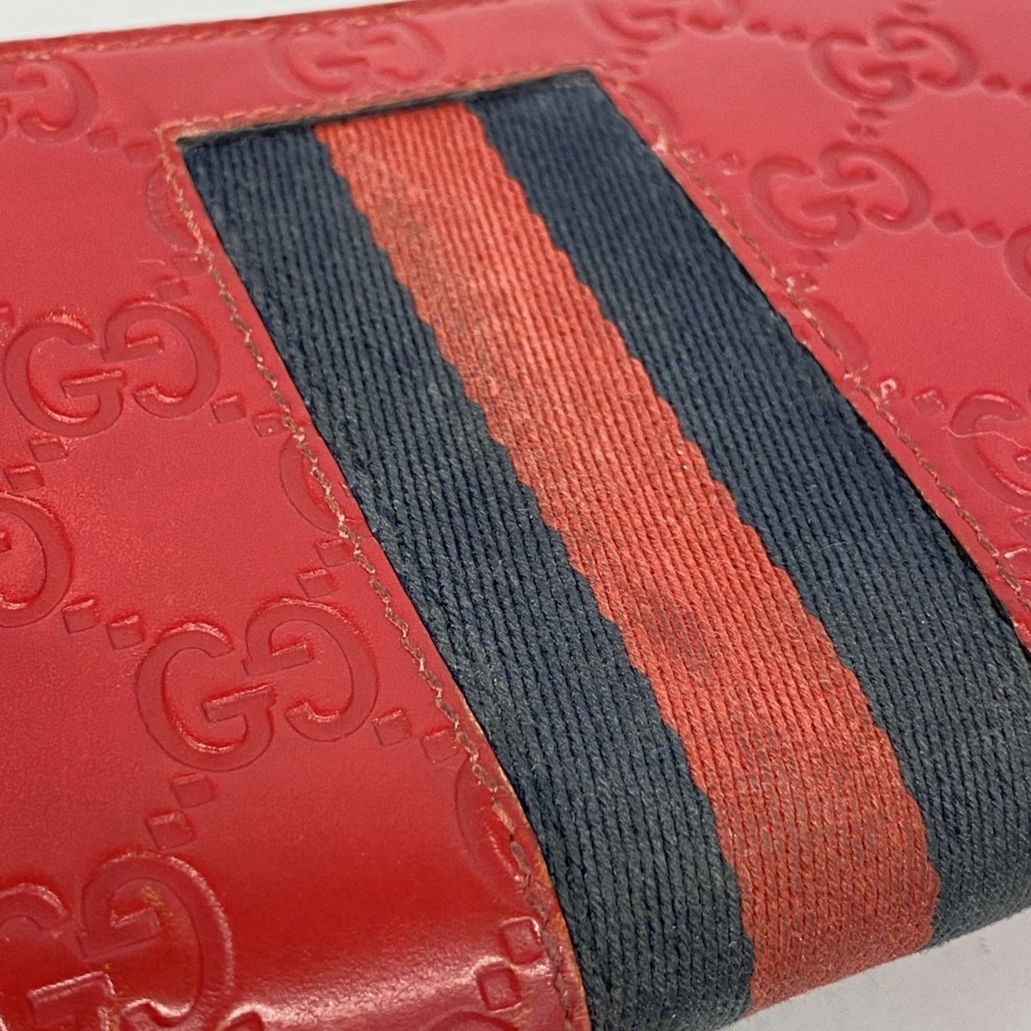 Gucci Long Wallet Guccissima 408831 Leather Red