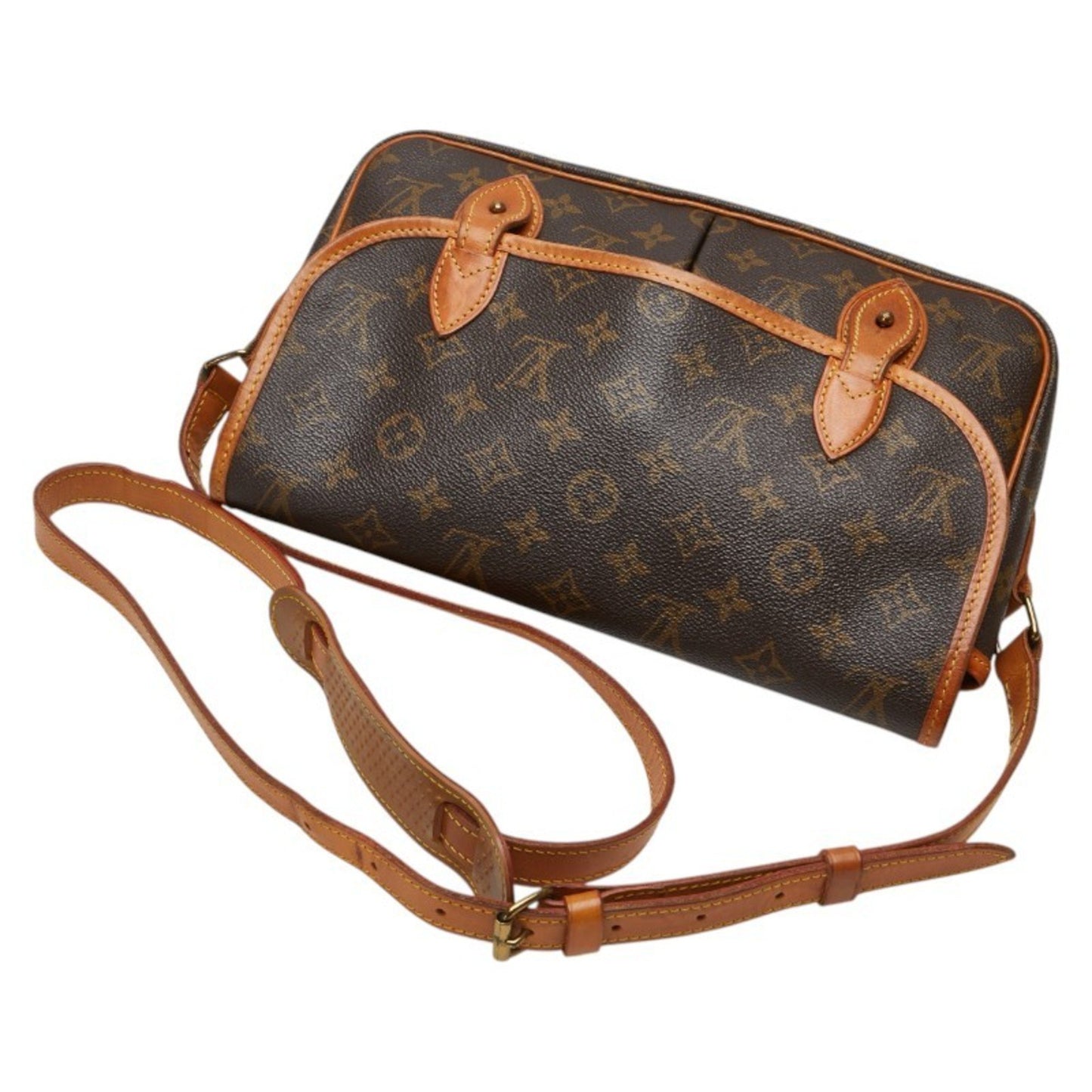 Louis Vuitton Monogram Gibessier Mm Crossbody Shoulder Bag M42247 Brown Leather