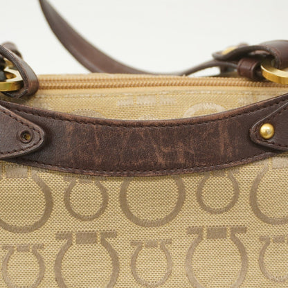 Salvatore Ferragamo Gancini Tote Bag In Beige And Brown
