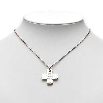 Tiffany & Co. Double Cross Pendant Necklace In 925 Sterling Silver