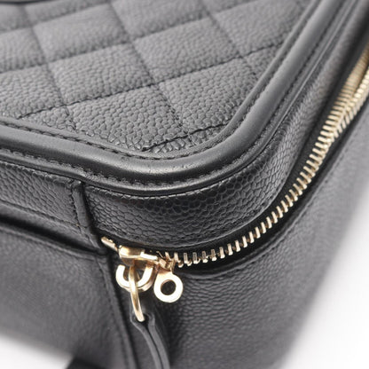 Chanel Cc Filigree Matelasse Vanity Shoulder Bag In Calfskin Leather
