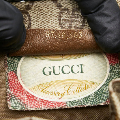 Gucci Gg Supreme Old Clutch Bag 97.19.303 Brown Leather