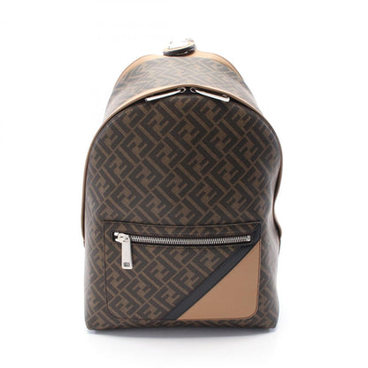 Fendi Chiodo Diagonal Zucca Rucksack Coated Canvas Leather