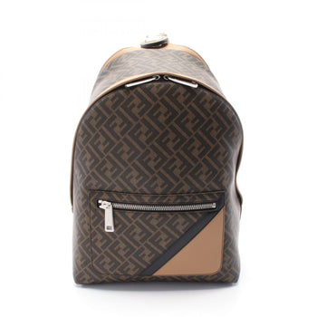 Fendi Chiodo Diagonal Zucca Rucksack Coated Canvas Leather