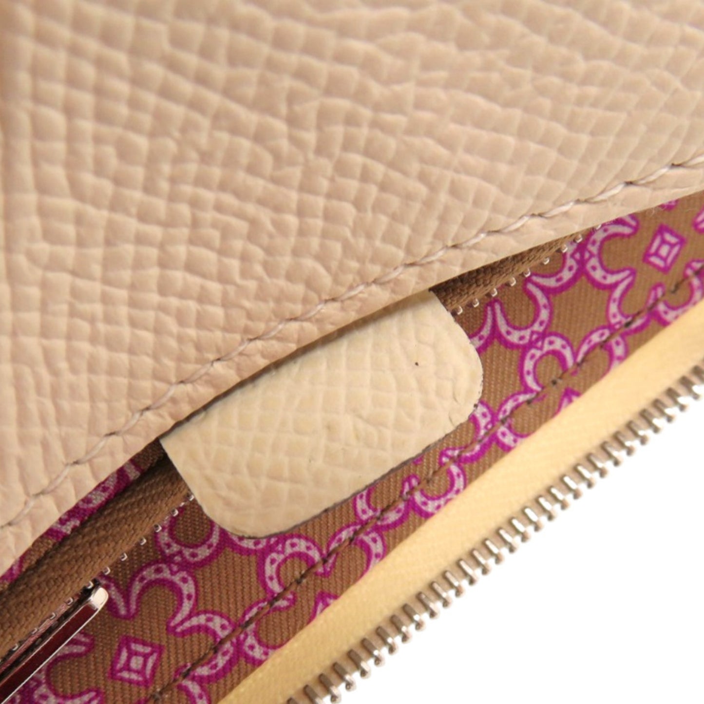 Unused Herms Azap Compact Silkin Epsom Leather Nata U Stamp (Made In 2022) White Coin Case Wallet