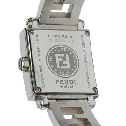 Fendi Quadromini Watch 60500L Quartz Purple Dial Stainless Steel