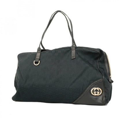 Gucci Gg Canvas Tote Bag 169944 Black Champagne