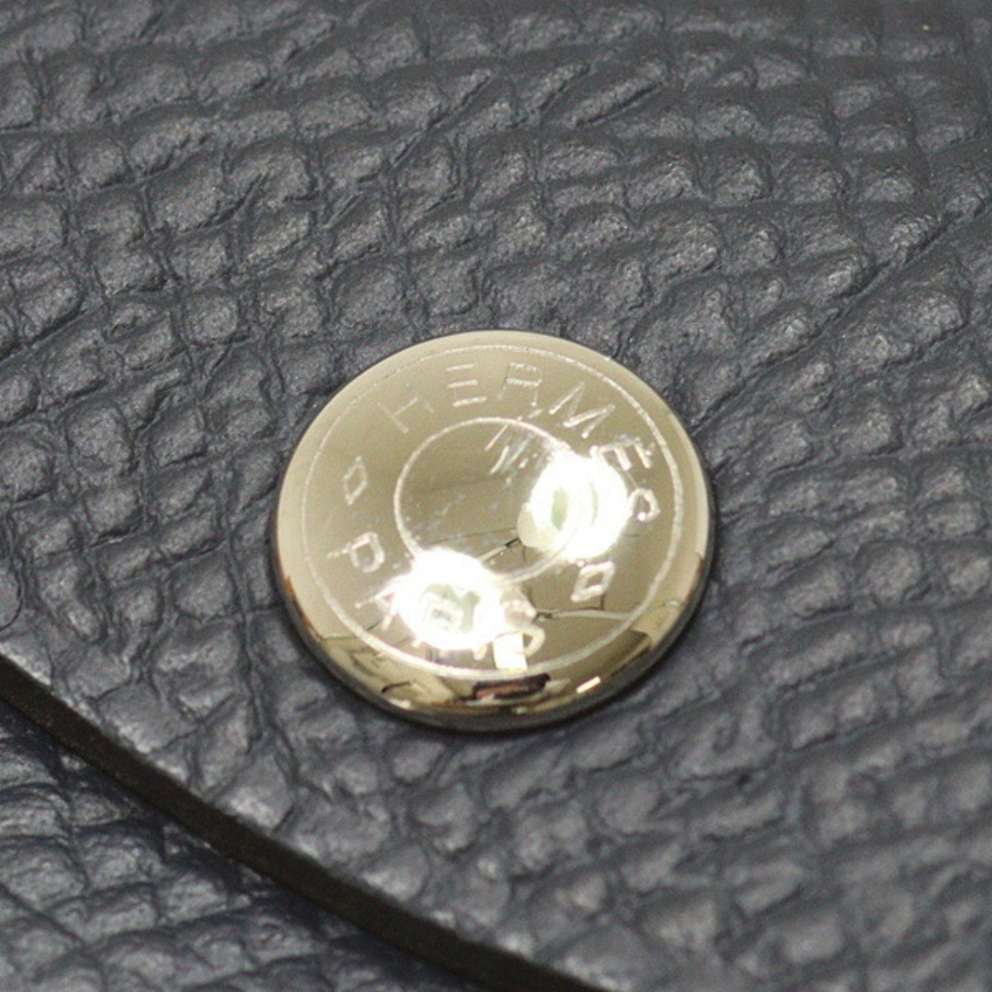 Hermes Herms Calvi Duo Epson Caban Black U Stamp () Card Case Coin Wallet