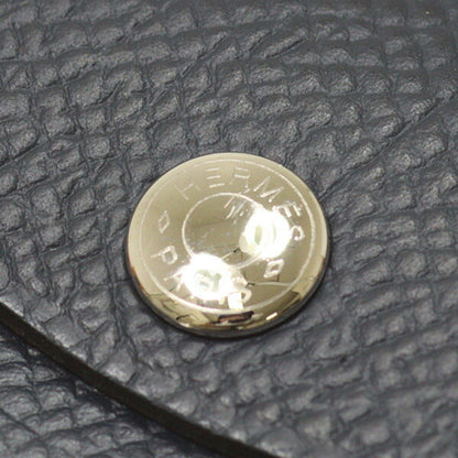 Hermes Herms Calvi Duo Epson Caban Black U Stamp () Card Case Coin Wallet