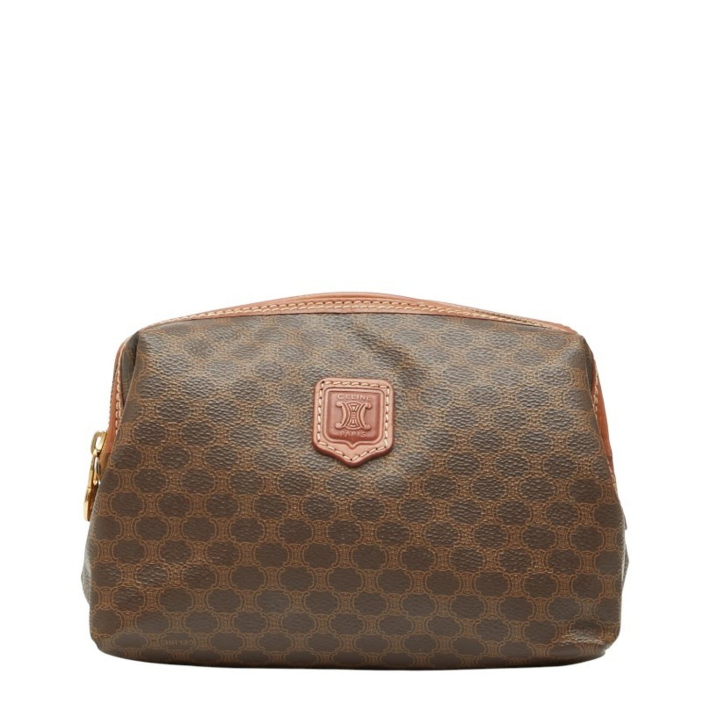 Celine Macadam Pouch Brown Leather