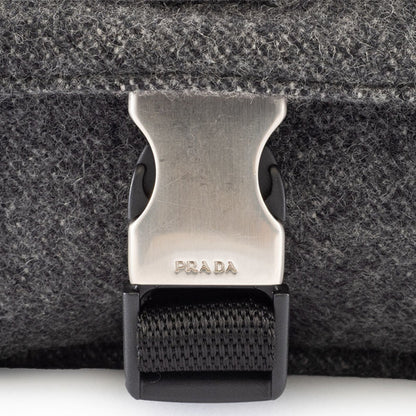 Prada Wool Shoulder Bag V314 Gray