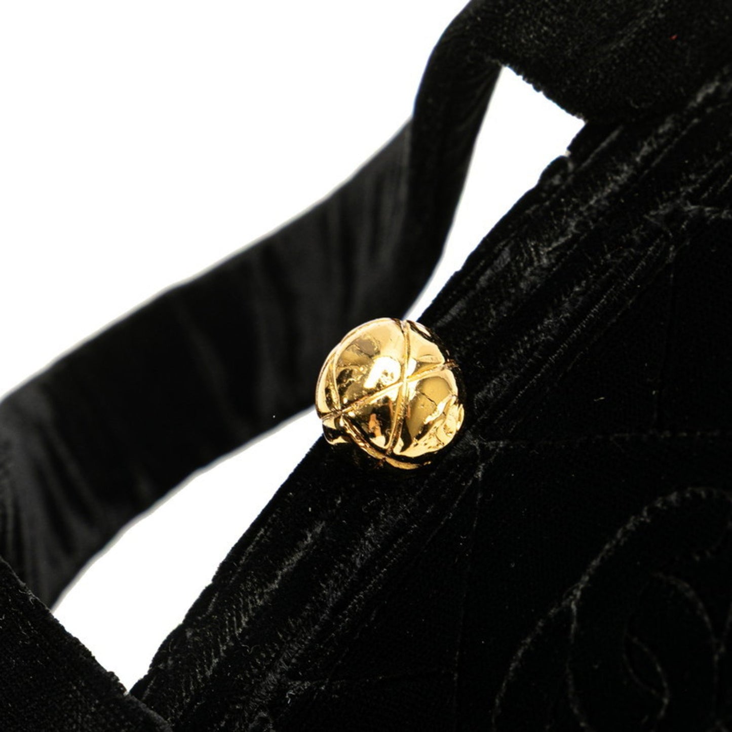 Chanel Matelasse Coco Mark Mini Handbag In Black Velvet