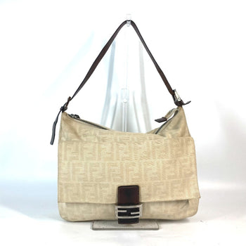 Fendi Zucca Mamma Bucket Shoulder Bag Canvas Leather