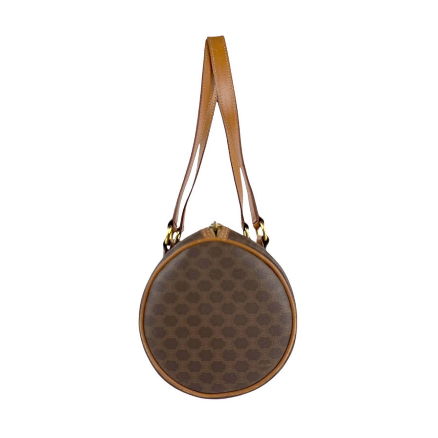 Celine Handbag In Brown Macadam Coated Canvas