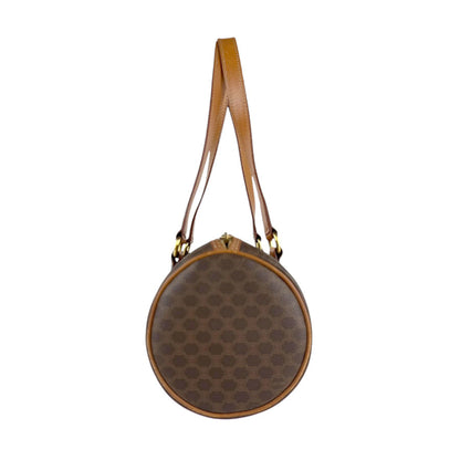 Celine Handbag In Brown Macadam Coated Canvas