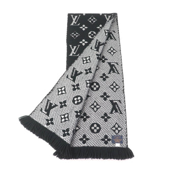 Louis Vuitton M75833 Echarpe Logomania Shine Silk Blend Noir Monogram Scarf