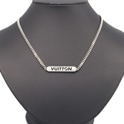 Louis Vuitton Necklace Lv Id M01154 Silver Metal Choker Pendant Plate
