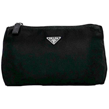 Prada Pouch Ec-22538 Black Nero Vela Mv11 Nylon 85 Prada Triangle Plate