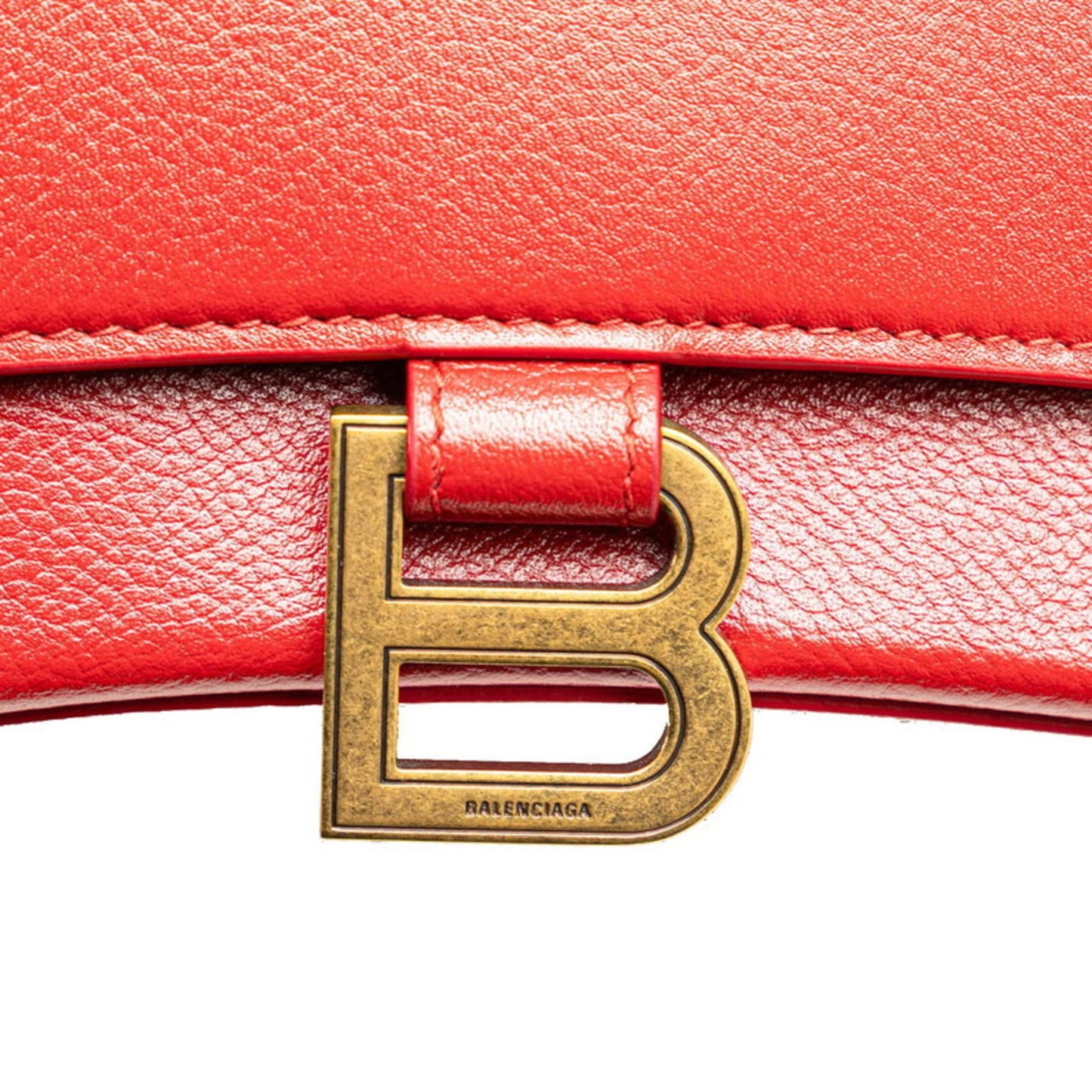 Balenciaga Hourglass Handbag/Shoulder Bag 2Way 593546 Red Leather
