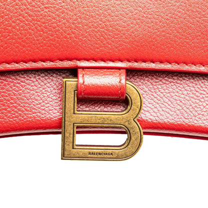 Balenciaga Hourglass Handbag/Shoulder Bag 2Way 593546 Red Leather