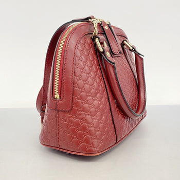 Gucci Micro Guccissima Handbag 449654 Leather Red Champagne