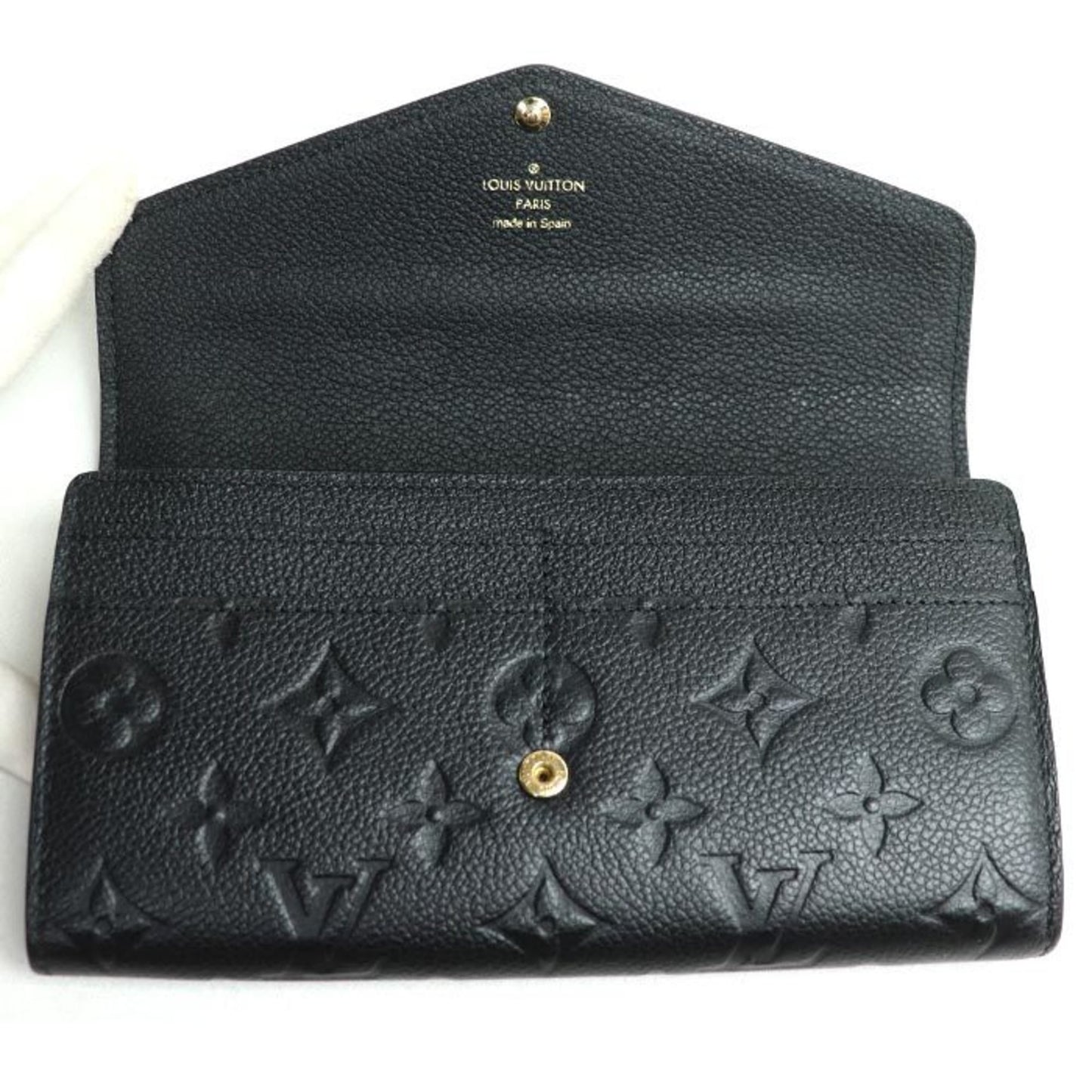 Louis Vuitton Portefeuille Sarah Long Wallet In Monogram Empreinte Noir