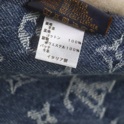 Louis Vuitton Nigo Echarpe Shearling Monogram Denim Leather Patch Reversible Scarf Blue/Beige With