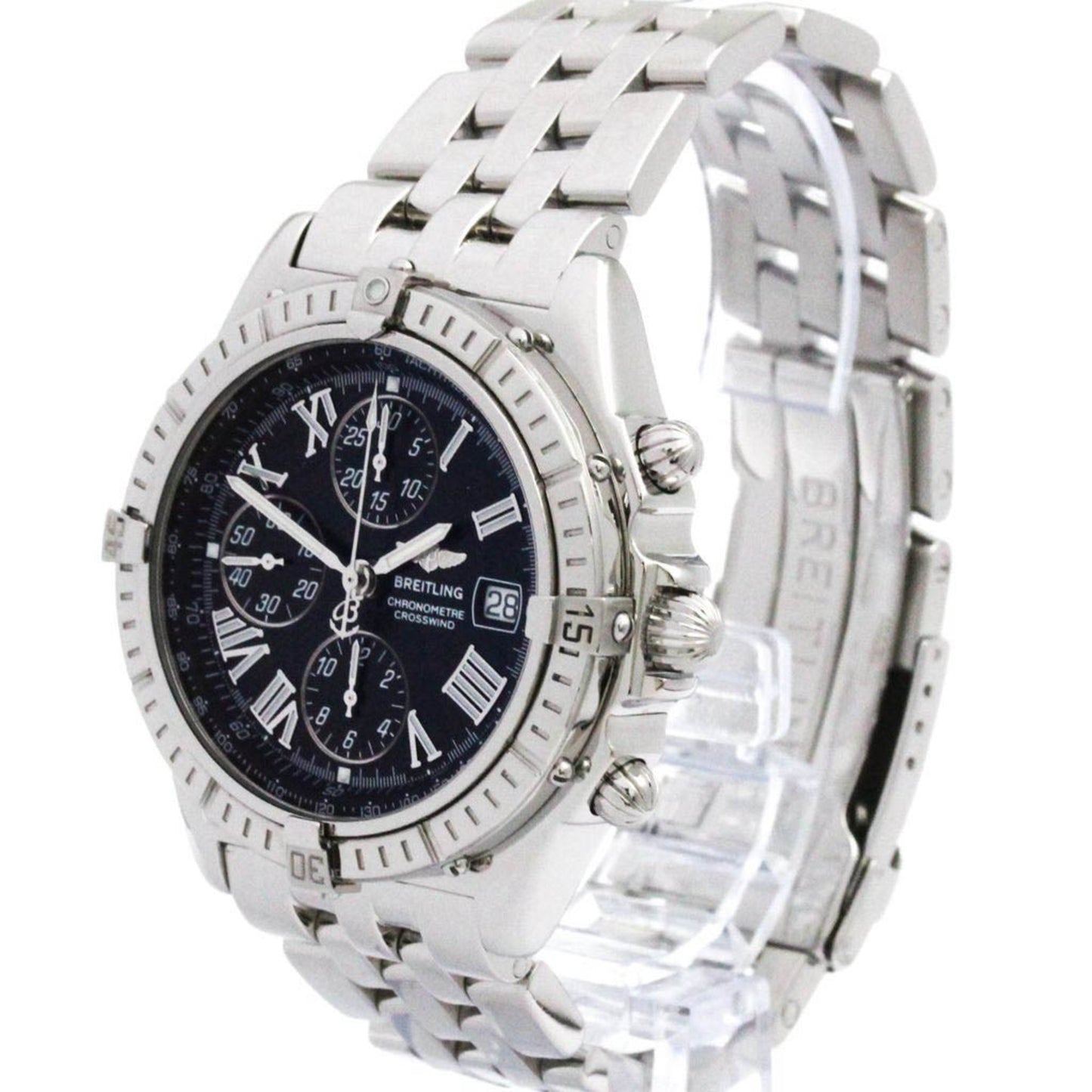 Breitling Crosswind Chronograph Steel Automatic Watch A13355 Polished