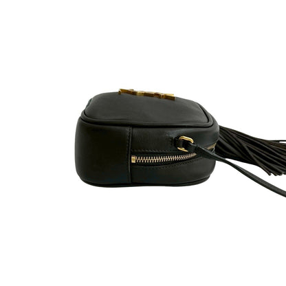 Yves Saint Laurent Saint Laurent Paris Ysl Logo Tassel Leather Mini Shoulder Bag/Pochette In Brown