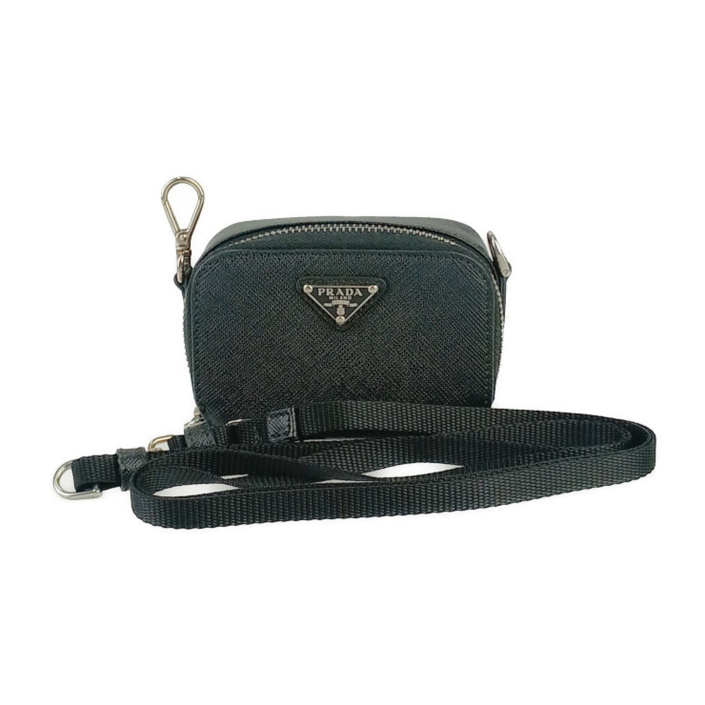 Prada Prada Shoulder Pouch Saffiano Mini 2Tt105 Black Leather