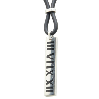 Tiffany Atlas Necklace Silver Black Sv925 Rubber