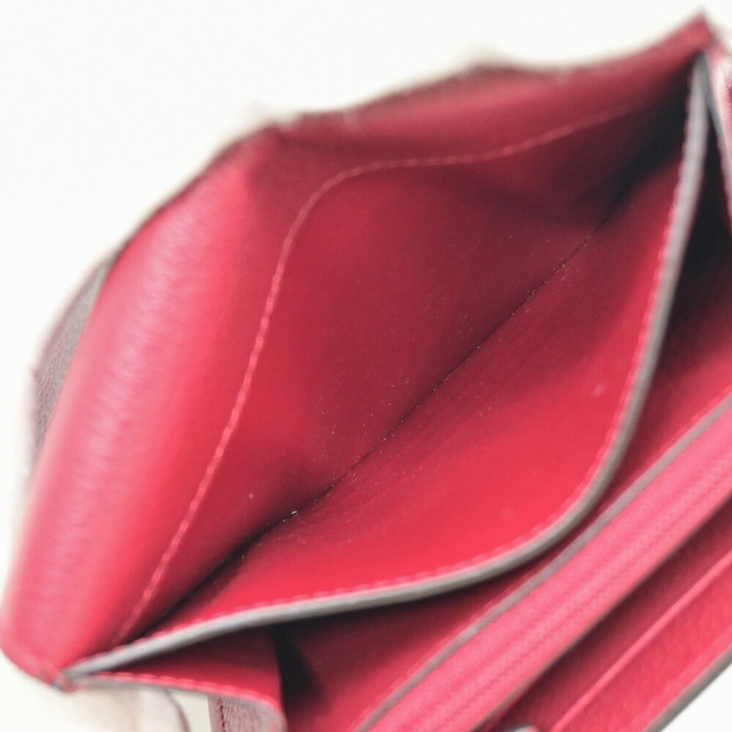 Cartier C De Compact Wallet Bi-Fold Leather Bordeaux Red L3001502