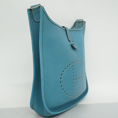 Hermes Herms Evelyn Pm 1 Shoulder Bag In Taurillon Clemence Blue Jean