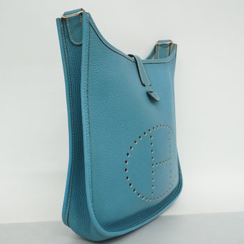 Hermes Herms Evelyn Pm 1 Shoulder Bag In Taurillon Clemence Blue Jean