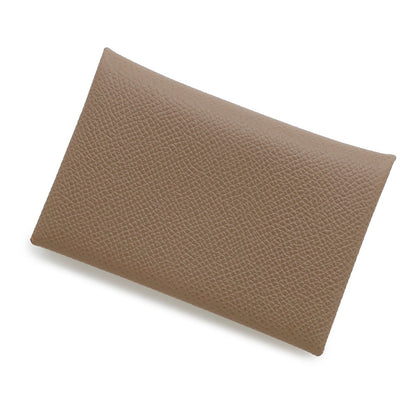 Hermes Herms Calvi Etoupe Card Case With U Stamp