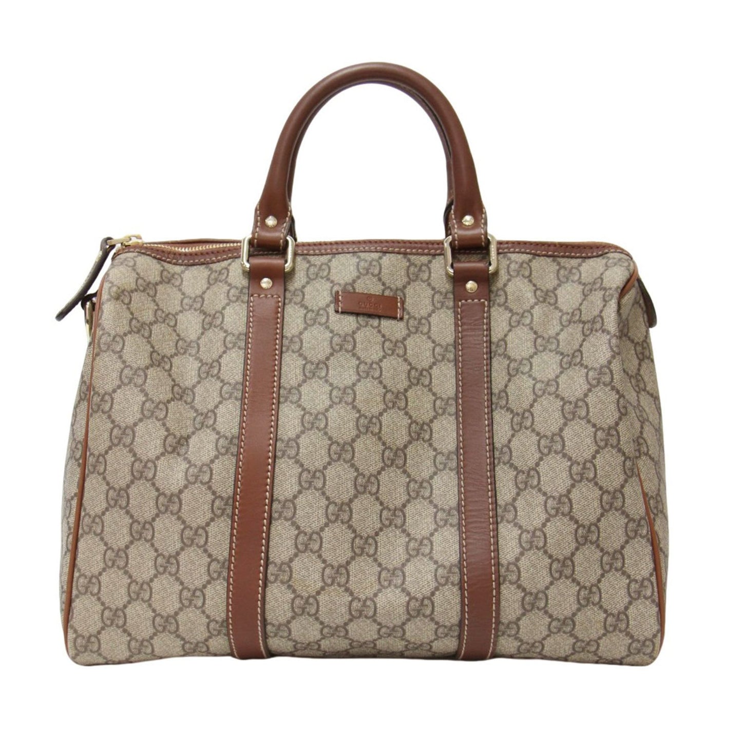 Gucci Gg Supreme Handbag In Brown Leather And Pvc For Women