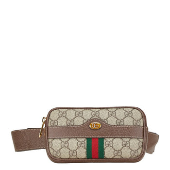 Gucci Gg Supreme Ophidia Body Bag Waist 519308 Beige Multicolor Pvc Leather