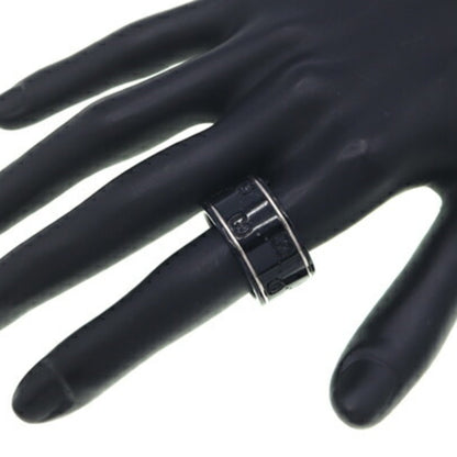 Gucci Ring Icon 225976 Black Silver Au750 Synthetic Corundum Size 19/Us9 Gg