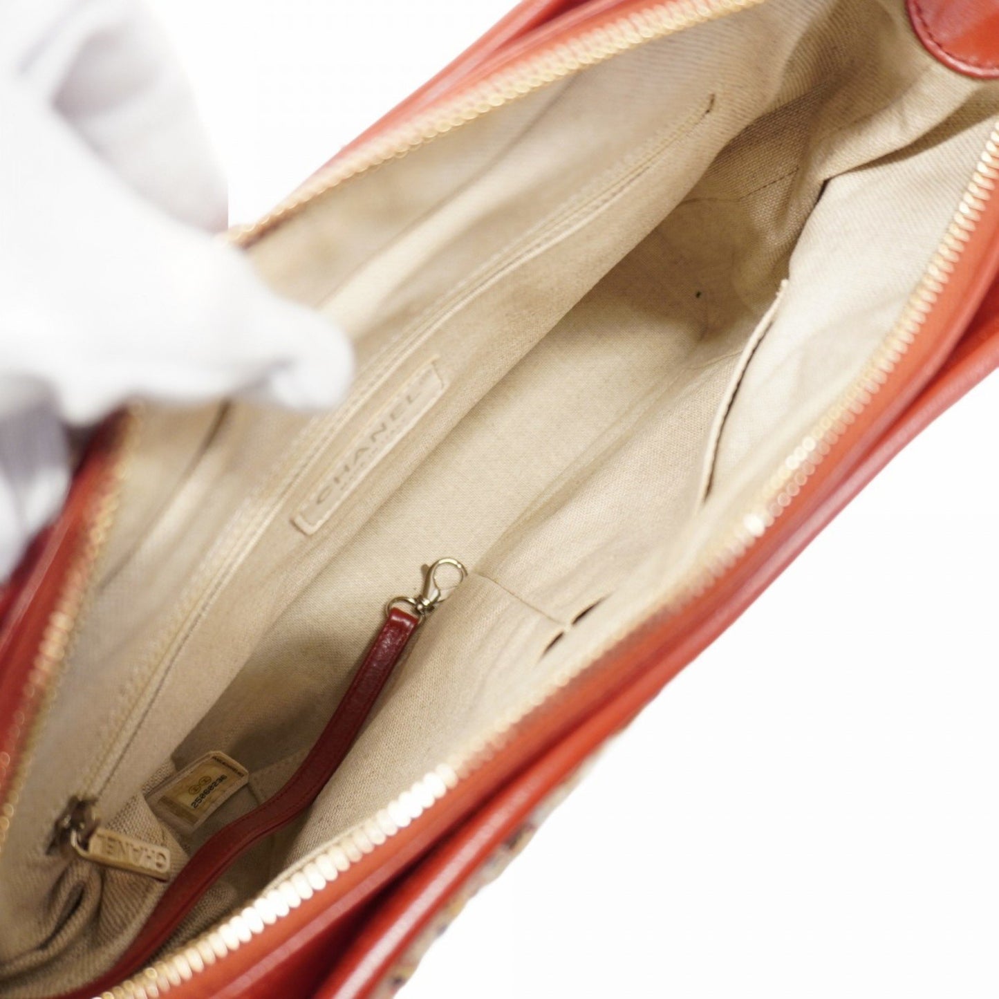 Chanel Shoulder Bag Chain Gabriel Tweed Red Gold