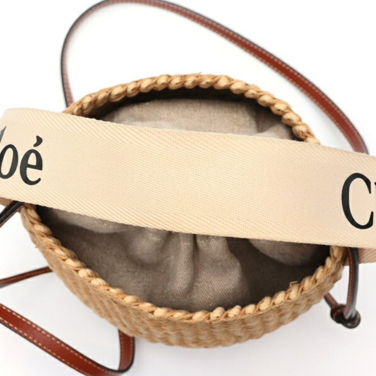Chloe X Mifuko Fairtrade Woody Small Basket Chc22Ss381G55101 Paper White E-158531