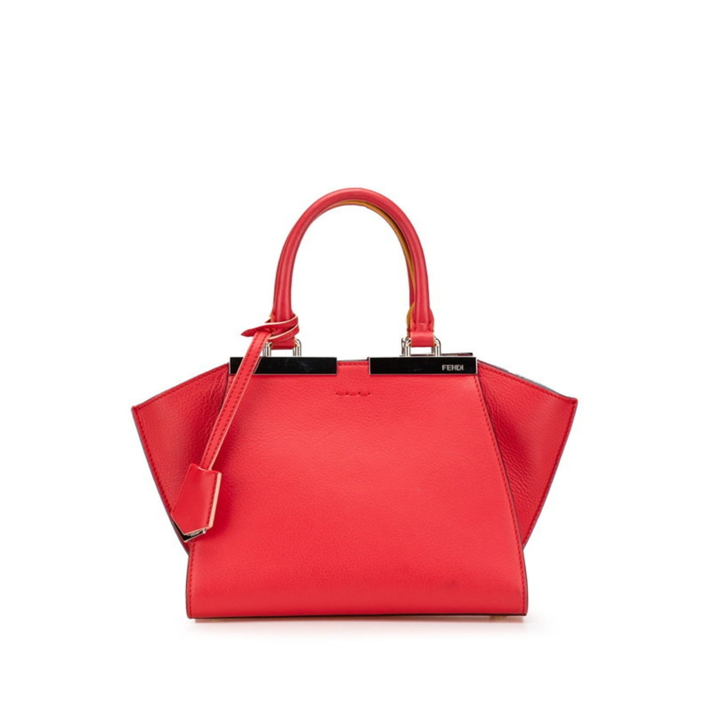 Fendi Petit Trois Jours Handbag 8Bh333 Red Leather