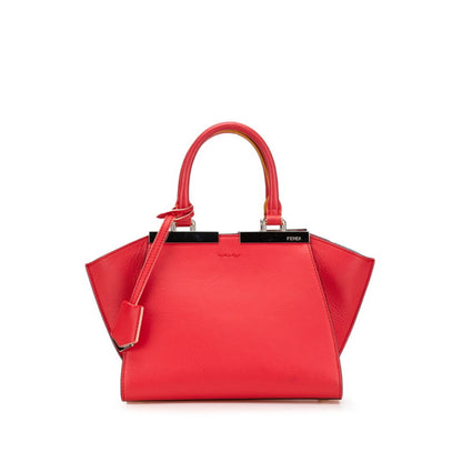 Fendi Petit Trois Jours Handbag 8Bh333 Red Leather