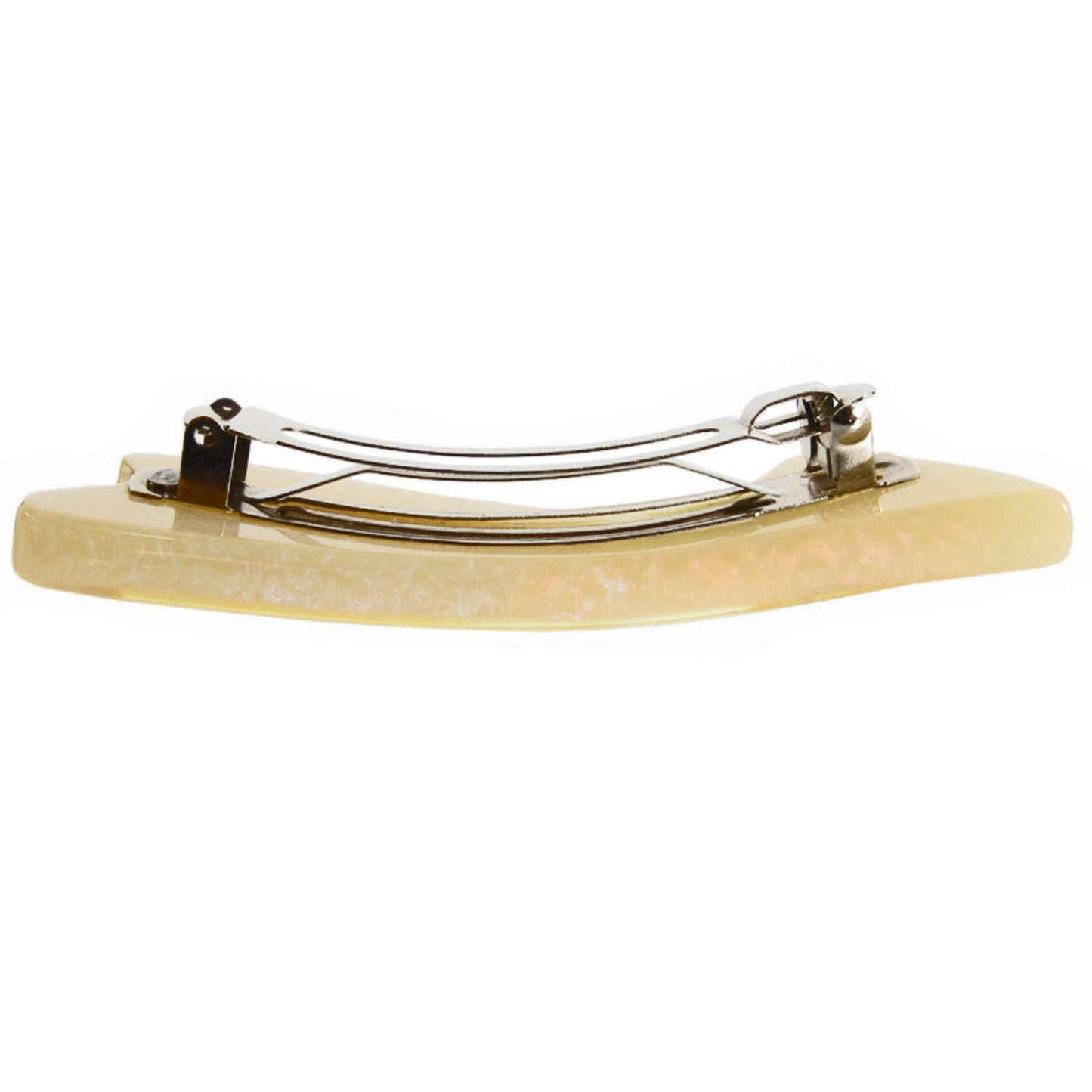 Chanel Barrette Coco Mark Resin Metal Beige Silver