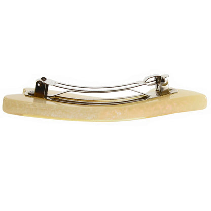 Chanel Barrette Coco Mark Resin Metal Beige Silver