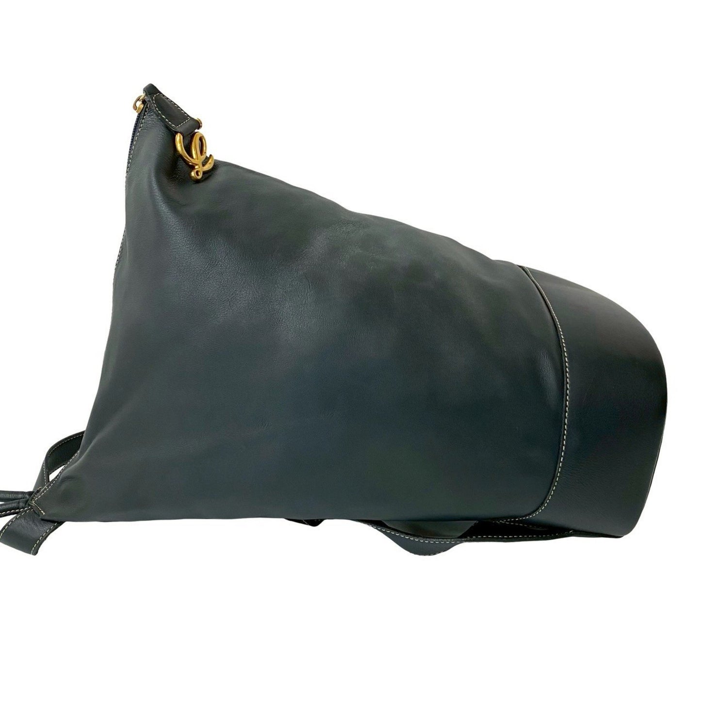 Loewe Anton Anagram Logo Leather Backpack Daypack Navy 08669