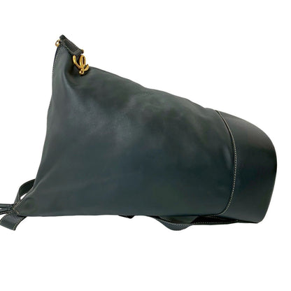 Loewe Anton Anagram Logo Leather Backpack Daypack Navy 08669