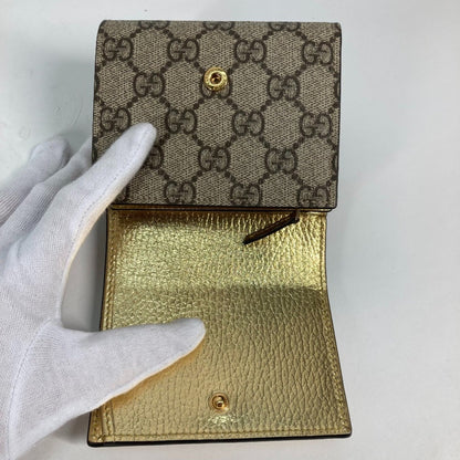 Gucci 598587 Compact Wallet Folded Wallet Gold Beige