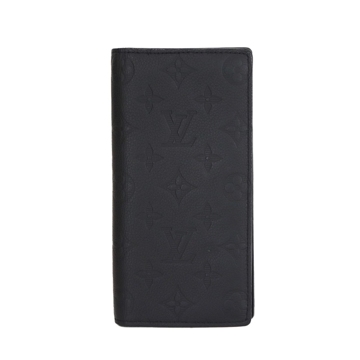 Louis Vuitton Monogram Shadow Portefeuille Brazza Bifold Long Wallet In Black Leather (M62900)
