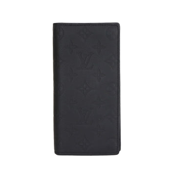Louis Vuitton Monogram Shadow Portefeuille Brazza Bifold Long Wallet In Black Leather (M62900)