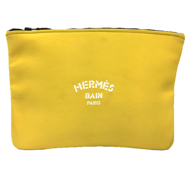 Hermes Trousse Flat Neobain Mm Pouch Clutch Bag In Yellow